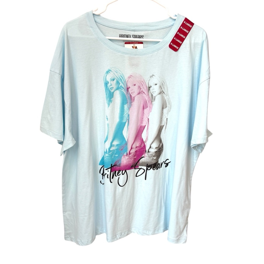 Britney Spears Band T Shirt Women’s XL Short Sleeve Blue & Pink New With Tag